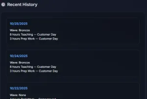 Logbook screenshot