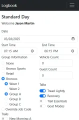 Logbook screenshot