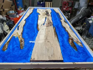 Live Edge Wood and Epoxy Table screenshot